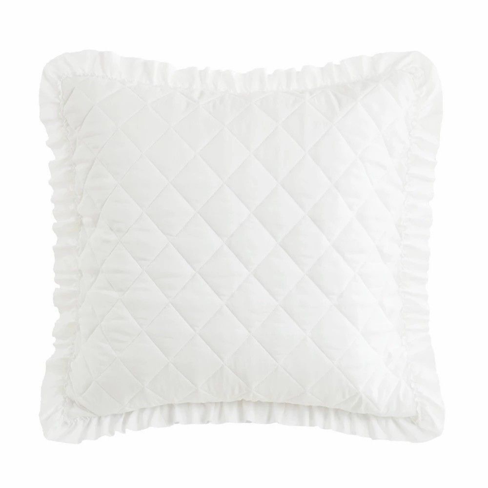 Armoire Collection Euro Ruffle Pillow Sham White European Size New